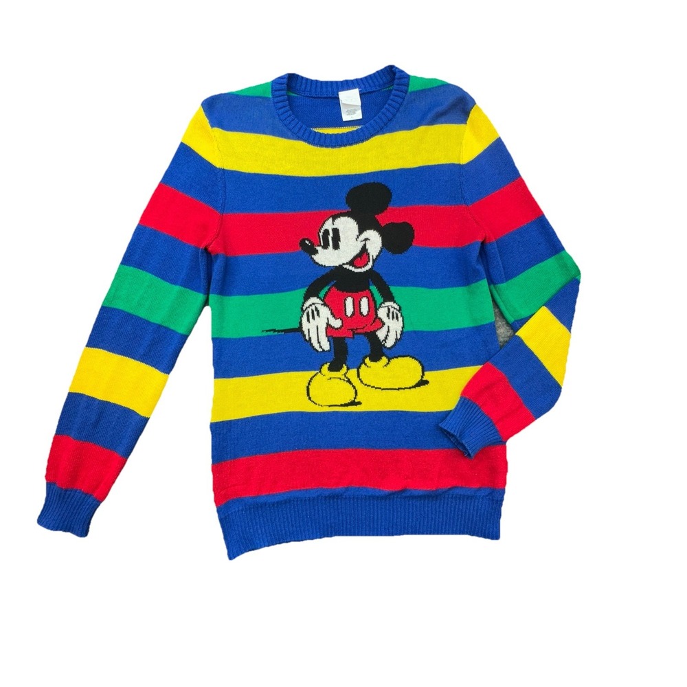 Boys Disney 100‎ Retro Mickey Mouse Striped Sweater Small NWT